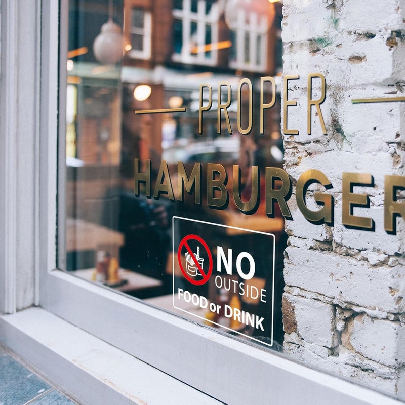 SnailGo No Outside Food or Drink Sign for Business Sign 10x8 Inch Sticker Vinyl Window Door Signs Waterproof UV Proof Decal 2 Pack - Image 2
